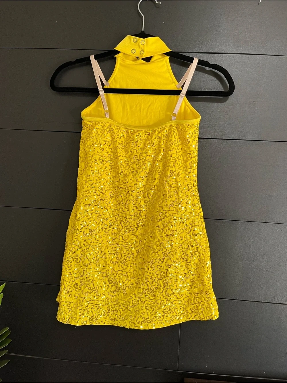 WEISSMAN Sequin Yellow Child Medium Mini Dress Costume Dance EUC